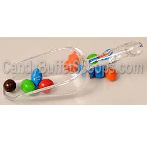 Small Plastic Candy Scoop, (12-pack) (3.25 x 1.75, Clear)